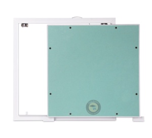 Panneau d'accès de trappe en aluminium pour plafond de cloison sèche avec mécanisme de verrouillage et panneau de gypse encastré. - Product Image 4