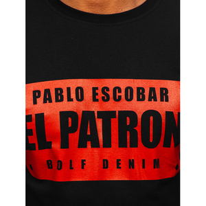 Camiseta de Manga Larga para Hombre, Transpirable, Negra, Estilo Urbano, Diseño Estampado, Poliéster/Algodón 180g, para Todas las Temporadas - Product Image 6