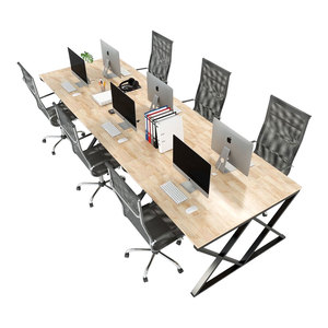 XConcept HBXC009 Mesa Modular de 6 Piezas 120x360cm Madera de Caucho Diseño Contemporáneo Minimalista Muebles de Oficina Madera Melamina Metal - Product Image 1