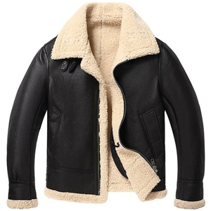 Chaqueta de Piel de Oveja Personalizada de Moda, Nuevo Diseño, Manga Larga, Color Marrón, Cierre Frontal con Cremallera, Estilo Casual Suave, Unisex - Product Image 1