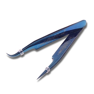 แหนบปลายขนตาแบบเส้นใยสแตนเลสสีฟ้าพลาสม่าใหม่ล่าสุด - Product Image 1