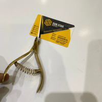 Pince à cuticules professionnelle RTS GOLD à lame courbée, en acier inoxydable de qualité supérieure, pour ongles des doigts et des orteils, pointe affûtée, mâchoire large