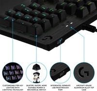 Özel rus için Logitech G512 kablolu RGB oyun klavyesi ergonomik ofis/PC/cep bilgisayar Laptop ve Tablet için Gamer tasarım