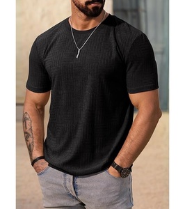 New Arrival Men's 100% Cotton Short Sleeve Casual <b>T</b>-<b>Shirt</b> Round Neck Shoulder Slope Neck Tape Solid Color From Bangladesh - Product Image 6