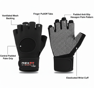 Guantes de Gimnasio REXFIT SPORTS para Levantamiento de Pesas, con Soporte para Muñeca, para Entrenamiento, Ejercicio y Fitness - Product Image 5