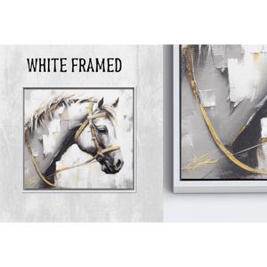 Toile murale élégante avec portrait de cheval : décoration moderne de ferme, 1P Whiteframedcanvas - Product Image 1