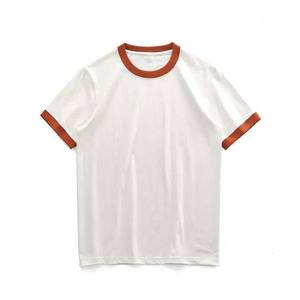 Camiseta Ringer personalizada para hombre, camiseta de manga corta de algodón de color sólido con bordado y logotipo impreso, ropa de talla grande - Product Image 4