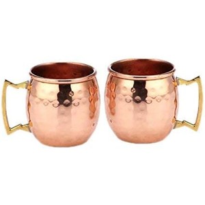 2 Oz. Mini Mug Moscow en cuivre massif, lot de 4 Mules authentiques en cuivre massif 100% martelé Moscow Mule 2 Oz Shot Glass-Se - Product Image 3