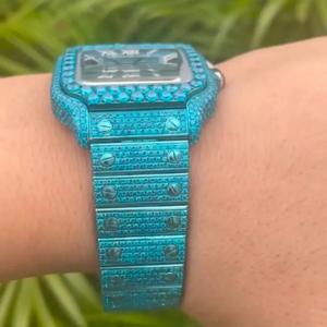 VVS Moissanite Diamond Reloj de pulsera mecánico automático de lujo antiguo estilo de negocios Hip Hop joyería 20mm cuadrado de moda - Product Image 2