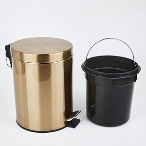 Handmade Decorative 100% Genuine Stainless Steel Dustbins for Guest <b>Room</b> Nickle Finished High Selling Trash <b>Bins</b> Hot Selling - Product Image 2