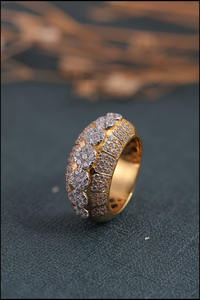 แหวนเพชรมอยส์ซอไนต์สำหรับทุกเพศเครื่องประดับแฟชั่นแหวนชุบทอง18K ทำจากเพชรเทียม - Product Image 4