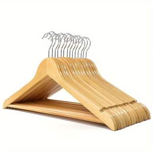 TOP BRAND SOLID WOODEN CLOTHES HANGER for Wardrobe Bathroom Living Room Decorative - Product Image 4