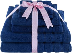 Vente chaude de qualité supérieure Super doux très absorbant luxe Dobby Border 6 pièces 100% coton ensemble de serviettes - Product Image 3