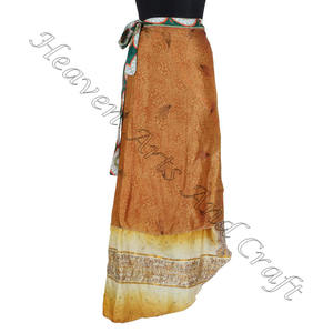 Wholesale Price High Quality Reversible Two Layer <b>Silk</b> Wrap <b>Skirt</b> Boho Stylish Multi Color Summer Wear Comfortable Fashion Boho - Product Image 5