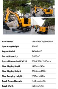 Miniexcavadora de orugas MMS de 1 tonelada, 13.5HP, a gasolina, con cucharón hidráulico, retroexcavadora compacta, stock en EE. UU., directo de fábrica - Product Image 4