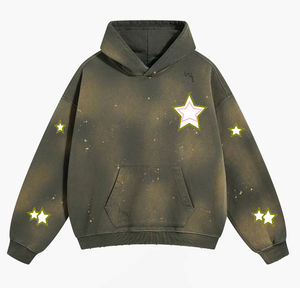 Impression hommes à capuche sweat à capuche personnalisé sans ficelle surdimensionné broderie Street Wear sweats à capuche homme Boxy recadrée Streetwear vêtements - Product Image 3