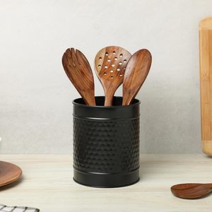 Functional Wooden Cutlery Holder For Everyday Kitchen Use With Convenient Compartments For <b>Utensils</b> - Product Image 1