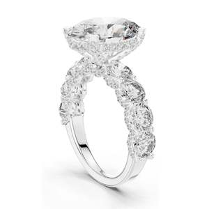 Anillo con Diamante de Laboratorio de Corte Ovalado de 3.034 CT con Piedras Laterales para Mujer, Claridad VVS-VS EF, Oro de 18KT, 14KT, 10KT y Plata 925, Color Rosa - Product Image 5