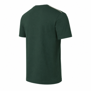 Camiseta de Algodón Verde Bosque Personalizada con Ribete en Contraste en los Hombros, Cuello Redondo Liso, Manga Corta, para Hombre - Product Image 6