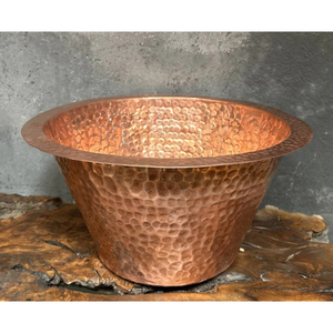 Hand <b>Hammered</b> Pure Copper Pedicure Bowl Rustic Verde Patina Foot Bath Basin for Spa & Salon Portable Relaxation <b>Massage</b> - Product Image 5