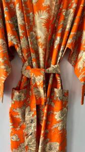 Bata térmica ligera de algodón puro Kimono Bata para mujer Albornoz de noche de invierno sostenible para damas de honor - Product Image 6