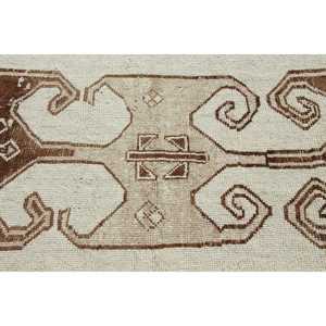 Turkish Vintage <b>Rug</b>, 3.1x12.2 ft <b>Runner</b> <b>Rug</b>, Brown Herki Plants & trees <b>Rug</b> - Product Image 5