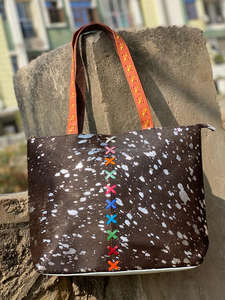 2025 nuevos bolsos de mano de cuero de vaca con estampado metálico Real para mujer, bolsos de hombro de vaquera de gran capacidad de estilo Vintage de alta calidad - Product Image 5