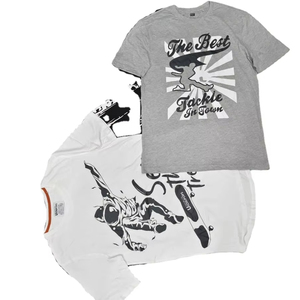 T-shirt en tricot vierge pour homme coupe régulière séchage rapide respirant col rond solide à manches courtes teint en fil lavé 100% coton décontracté - Product Image 2