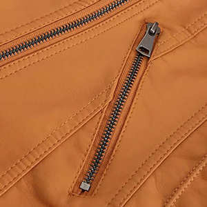 Chaquetas de Cuero Genuino para Mujer, Color Marrón, Tejidas, Transpirables, Resistentes al Viento, Manga Larga, Manga Abullonada, Venta al por Mayor Directa - Product Image 6