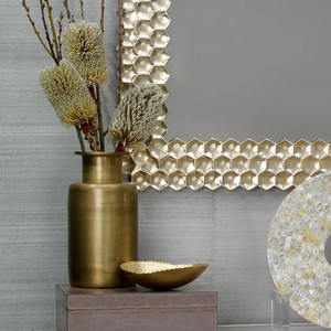 Florero de Metal dorado antiguo, jarrón de latón de Mesa para el hogar, sala de estar y decoración de balcón, jarrones de flores artificiales de hierro para boda - Product Image 5