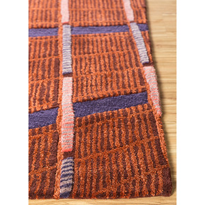 "Geometric <b>Red</b> & Orange Hand Tufted <b>Wool</b> & Viscose Home Rugs-3D Models 3D Rugs & Room Rugs" - Product Image 4