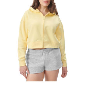 Vente en gros OEM ensemble de shorts de yoga à capuche à manches longues pour femmes personnalisés 2 pièces pour l'hiver vêtements de détente pour femmes - Product Image 5