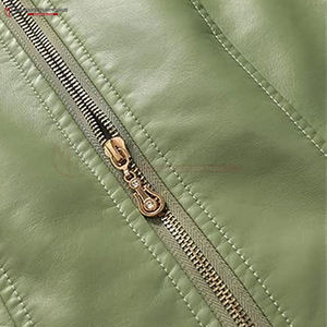 Chaqueta de cuero genuino para mujer con estilo de alta calidad, diseño ajustado, decoración bordada, chaqueta de cuero transpirable al por mayor - Product Image 2