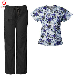 Ensembles de gommage médical unisexe de haute qualité Style solide et décontracté avec logo de marque personnalisé et tissu de jersey brodé Prix de gros - Product Image 5