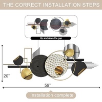 Décoration murale géométrique en fer forgé, style minimaliste abstrait, à suspendre pour chambre et salon – Idée cadeau idéale pour baptême et Diwali