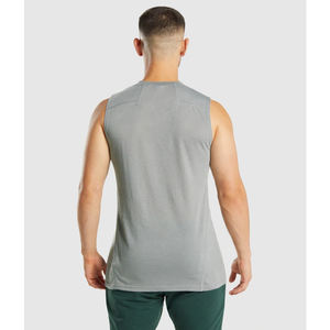 Débardeurs de sport sans manches pour hommes, compression, col montant, polyester et élasthanne, qualité supérieure, fitness - Product Image 2