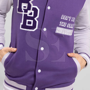 Veste universitaire pour hommes de super qualité Design personnalisé avec manches longues col à capuche laine et tissu en toile Style Letterman - Product Image 3
