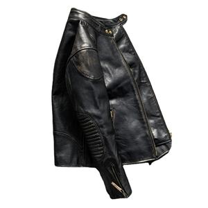 Chaqueta de cuero retro de primavera para hombre, estilo punk, de talla grande 5XL, piel de caballo natural, abrigo corto de cuero genuino ajustado - Product Image 3