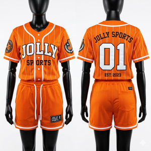 Women baseball jersey short set premium 180 GSM breathable mesh fabric <b>rust</b> pinstripe heat transfer custom logo Women's Sets - Product Image 4