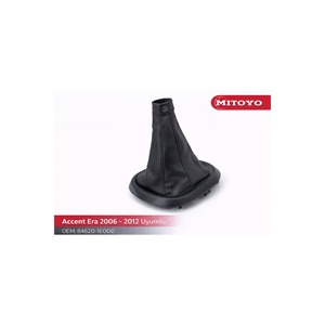 Hyundai Accent Era 2006-2012 OEM 84620-1E000 <b>Gear</b> Shift Boot Leather Material 6 Car <b>Gear</b> <b>Knob</b> Logo Perfect Fit Easy Installation - Product Image 2