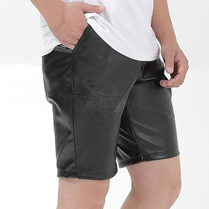 New Style Custom Made <b>Men's</b> <b>Leather</b> <b>Shorts</b> Solid Casual Custom Color Made in Pakistan High Quality - Product Image 3
