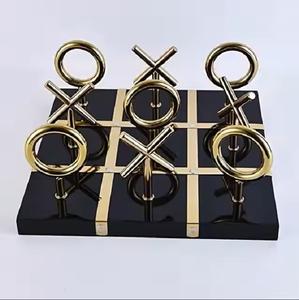 Ajedrez XO de lujo moderno, adornos de tablero de ajedrez, muebles de acero inoxidable, manualidades para decoración de sala de estar - Product Image 1