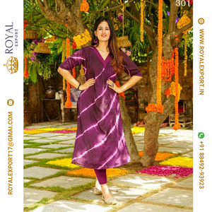 Royal Export Surat's Beautiful Maslin Silk Kurti Collection Nouvelle robe ethnique au prix de gros Fêtes d'été Royal Export Surat - Product Image 6