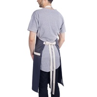 Tablier de cuisine professionnel noir 100 % coton avec coupe classique et poche pour uniformes de restaurant et de bar