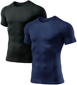 เสื้อยืดออกกำลังกายผู้ชาย คอโอ แขนสั้น ทรงปกติ ผ้าสแปนเด็กซ์/โพลีเอสเตอร์ คุณภาพสูง แห้งเร็ว ปรับแต่งโลโก้ด้านหน้าได้ - Product Image 2