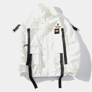 Cyber Black Techwear Bomber Jacket Hombres Streetwear Múltiples bolsillos Tallas grandes Cargo Chaquetas Abrigo Hombre Negro Ninja Bomber Jacket - Product Image 3