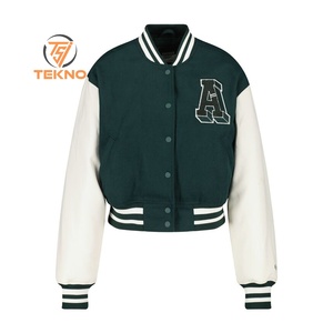 Chaqueta corta universitaria de estilo Vintage para mujer, algodón transpirable de Color sólido, última llegada 2025, de larga duración para adultos, precio bajo - Product Image 1