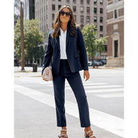 Ensemble tailleur-pantalon deux pièces pour femme, blazer et pantalon, tenue professionnelle élégante, vêtements de bureau, uniforme de travail formel, vente en gros