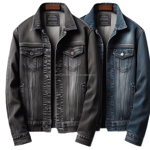 Slim Fit Denim <b>Jackets</b> for <b>Men</b>, Premium Colors Washed Denim, Customized Collar Pockets Closures for Versatile Fashionable Styles - Product Image 6