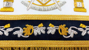 Delantal Masónico Vintage de la Logia Azul, Bordado de Maestro Masón, Transpirable, Ecológico, Hecho en Pakistán, Genuino - Product Image 4